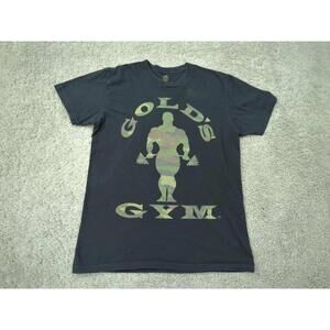 Golds Gym T Shirt Mens S Gray Short Sleeve Muscle Joe Camo Logo Training